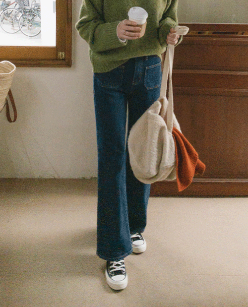 leelin-[귀욤가득 앞포켓 편한스판 기모밴드 팬츠[size:S,M,L,XL]]♡韓國女裝褲