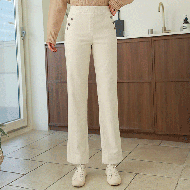 clicknfunny-트리플버튼 기모코듀로이팬츠[S,M,L,XL사이즈]♡韓國女裝褲