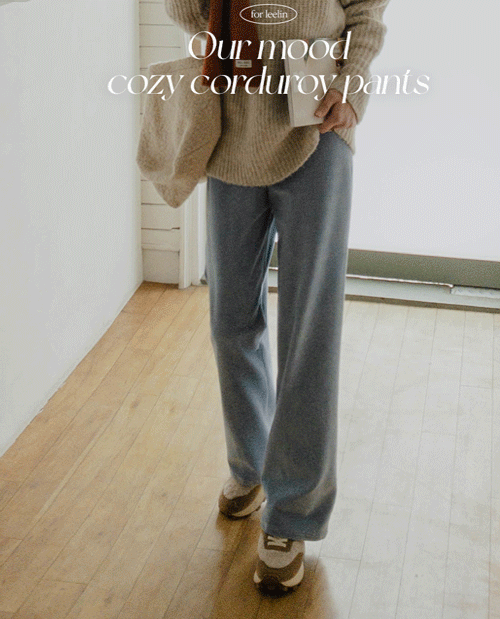 leelin-[편안한 벨로아 골지 밴딩팬츠[size:F(55~66)]]♡韓國女裝褲
