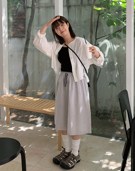 baon-[3일간 new 5% sale] 데도 썸머 긴팔 라운드 블라우스 (3color) - 바온♡韓國女裝上衣