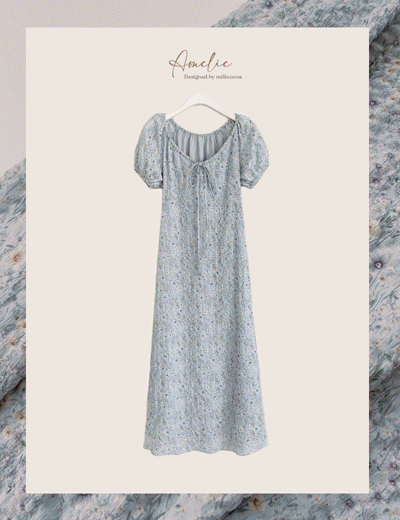 milkcocoa - Event7%.Amelie dress line.blue giverny dress ♡韓國女裝連身裙