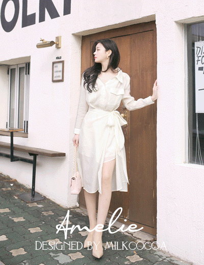 milkcocoa - Event7%.Amelie dress line.blanc shirt dress ♡韓國女裝連身裙