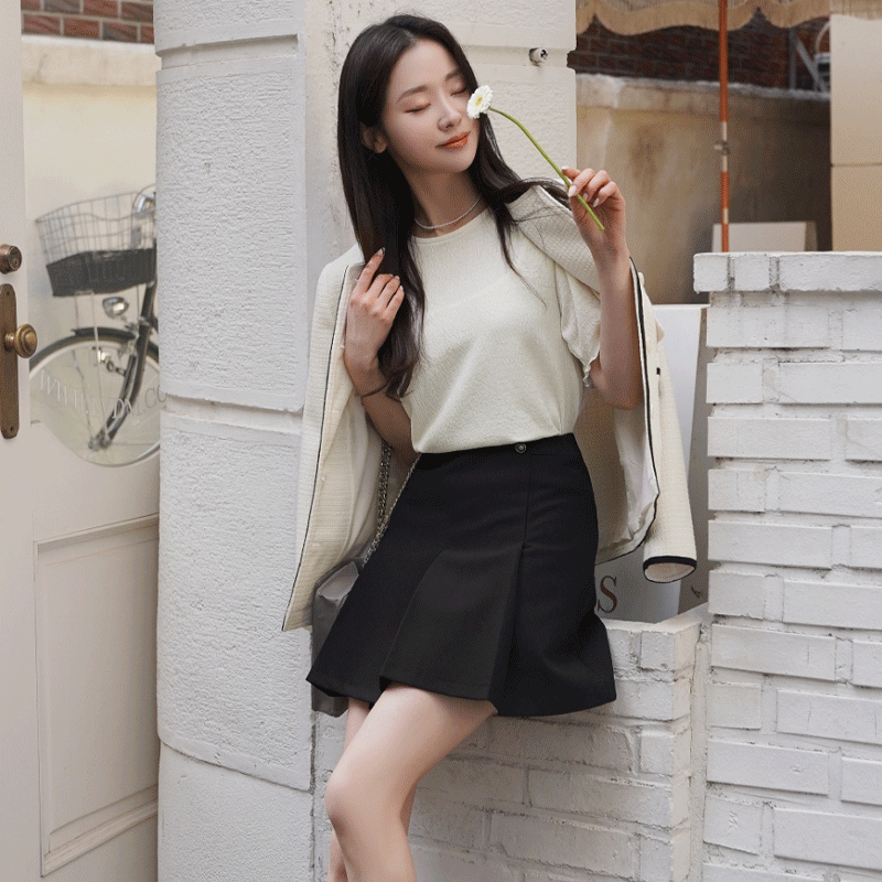 clicknfunny - [딜젯배색 트위드자켓]♡韓國女裝外套