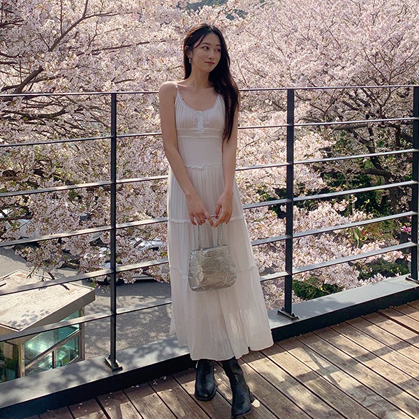 realcoco - [여름원피스] 하디 캉캉 나시 원피스 - 2 Color (뷔스티에/휴양지/롱)♡韓國女裝連身裙
